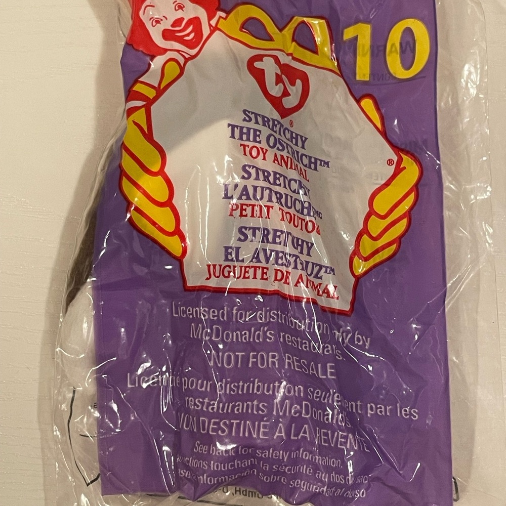 Ty teenie beanie baby - stretchy the ostrich- McDonalds collectible
